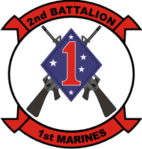 STICKER USMC UNIT   2ND BATTALION 1ST MARINE REGIMENT B  ooo  USMC Lisc# 20187