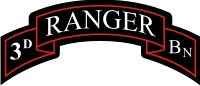 3rd Ranger Battalion Scroll (Red & Black) Decal