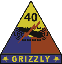 40th Armored Division Grizzly Decal