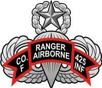 425th Infantry ABN Ranger F Co. Jump Wings Master Decal