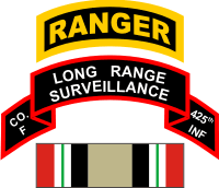 425th Infantry Long Range Surveillance Ranger Iraq Tab & Scroll Decal