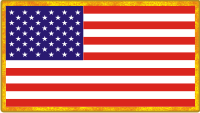 50 Star Flag with Gold Border Decal