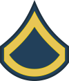 Army E-3 PFC Private First Class Blue Decal