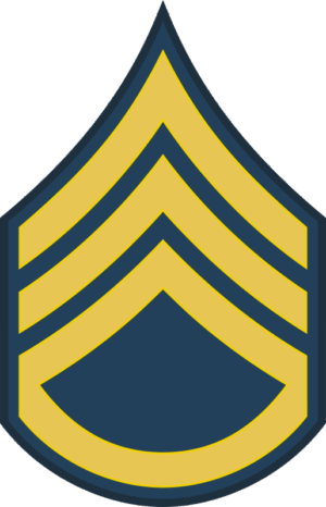 Army E-6 SSG Staff Sergeant Blue Decal