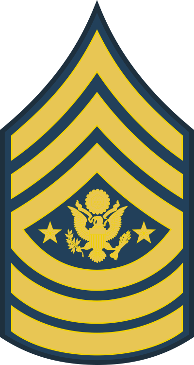 Army E-9 SMA Sergeant Major of the Army Blue Decal