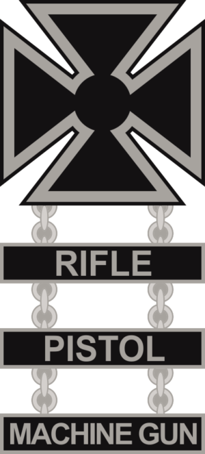 Army Marksman Weapons Triple Qualification Badge Decal