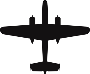North American B-25C Mitchell Silhouette 1 (Black) Decal