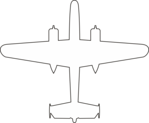 North American B-25C Mitchell Silhouette 1 (White) Decal