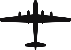 Boeing B-29 Super Fortress Silhouette (Black) Decal