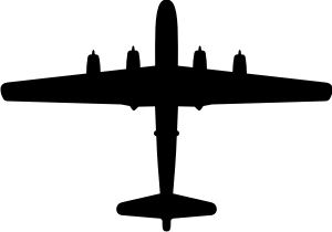 Boeing B-29 Super Fortress Silhouette (Black) Decal