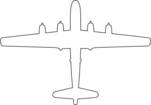Boeing B-29 Super Fortress Silhouette (White) Decal