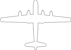 Boeing B-29 Super Fortress Silhouette (White) Decal