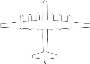 Boeing B-52 Model 462 Silhouette (White) Decal