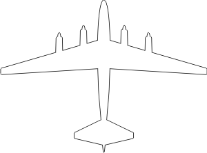 Boeing B-52 Model 464-29 Silhouette (White) Decal