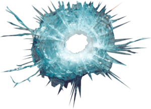 Bullet Hole in Glass Decal