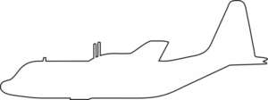 Lockheed C-130 Hercules Silhouette 2 (White) Decal