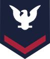 USCG E-4 PO3 Petty Officer 3rd Class (Scarlet on Blue) Decal