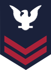 USCG E-5 PO2 Petty Officer 2nd Class (Scarlet on Blue) Decal