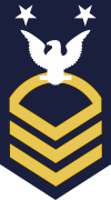 USCG E-9 MCPO Master Chief Petty Officer (Gold on Blue) Decal