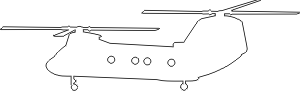 Boeing-Vertol CH-46 Sea Knight Silhouette (White) Decal