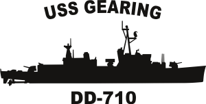 USS Gearing DD 710 a Gearing Class Destroyer (Black) Decal