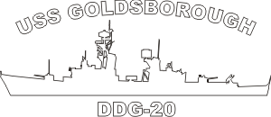 DDG 20 USS Goldsborough (White) Decal