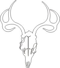 Deer Skull Silhouette (White) Decal