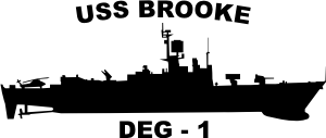 USS Brooke Frigate DEG 1 (Black) Decal