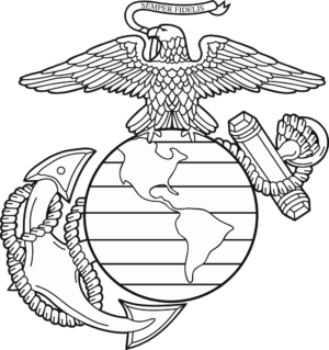 USMC Eagle Globe Anchor (Black/White) Decal