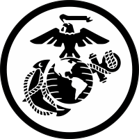 USMC Logo (Black on White) Decal