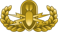 EOD Explosive Ordnance Disposal Basic Badge (Gold) Decal