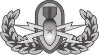 EOD Explosive Ordnance Disposal Senior Badge (Silver) Decal