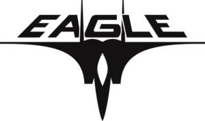 F-15 Strike Eagle Helmet Insignia with Text (Black) Decal