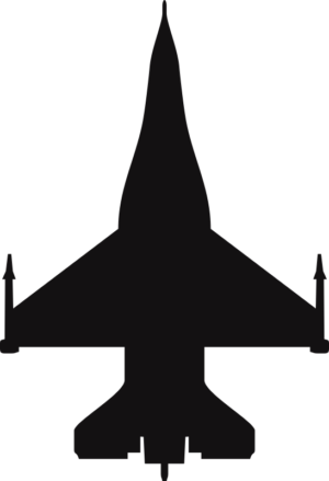 General Dynamics F-16 Fighting Falcon Silhouette (Black) Decal