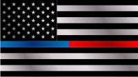 Thin Blue and Red Line Flag Decal