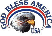 God Bless America – Masked Eagle (Blue Text) Decal