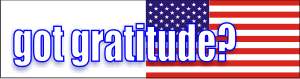 Got Gratitude Bumper Sticker 4 (Flag) Decal