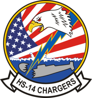 HS-14 Helicopter Anti-Submarine Squadron 14 Chargers Decal