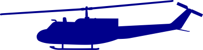 UH-1 Iroquois Huey Silhouette (Blue) Decal