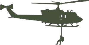 UH-1 Iroquois Huey Silhouette 2 (Green) Decal