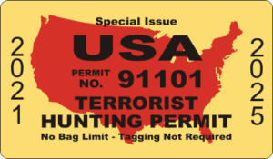 Terrorist Hunting License Decal