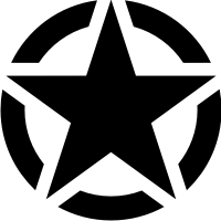 WWII Jeep Star – Segmented (Black) Decal