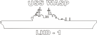 Amphibious Assault Ship LHD, Wasp Class Silhouette (White) Decal