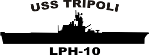 Amphibious Assault Ship LPH, Iwo Jima Class Silhouette (Black) Decal