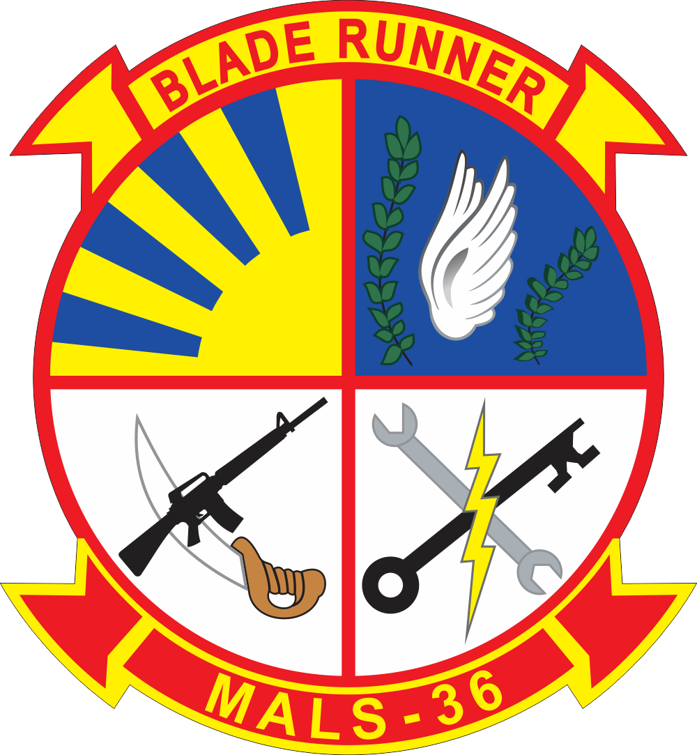 (5414)海兵隊第36海兵航空兵站支援隊MALS-36ラグマット　レア MALS-36 Marine Aviation Logistics Squadron 36 Decal - Military