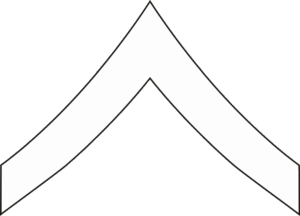 E-2 PFC Private First Class (White) Decal