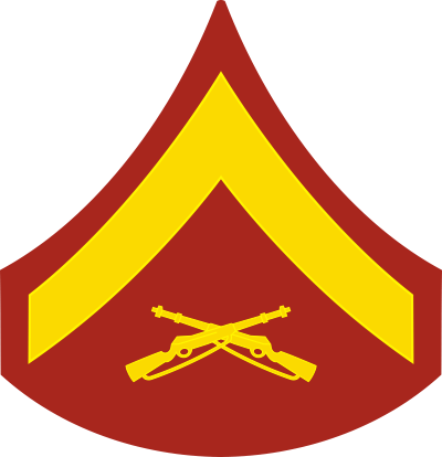 E-3 LCPL Lance Corporal (Gold) Decal