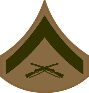 E-3 LCPL Lance Corporal (Khaki) Decal