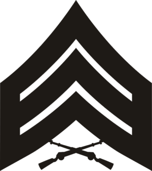 E-5 SGT Sergeant (Black) Decal