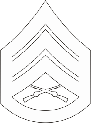 E-6 SSGT Staff Sergeant (White) Decal